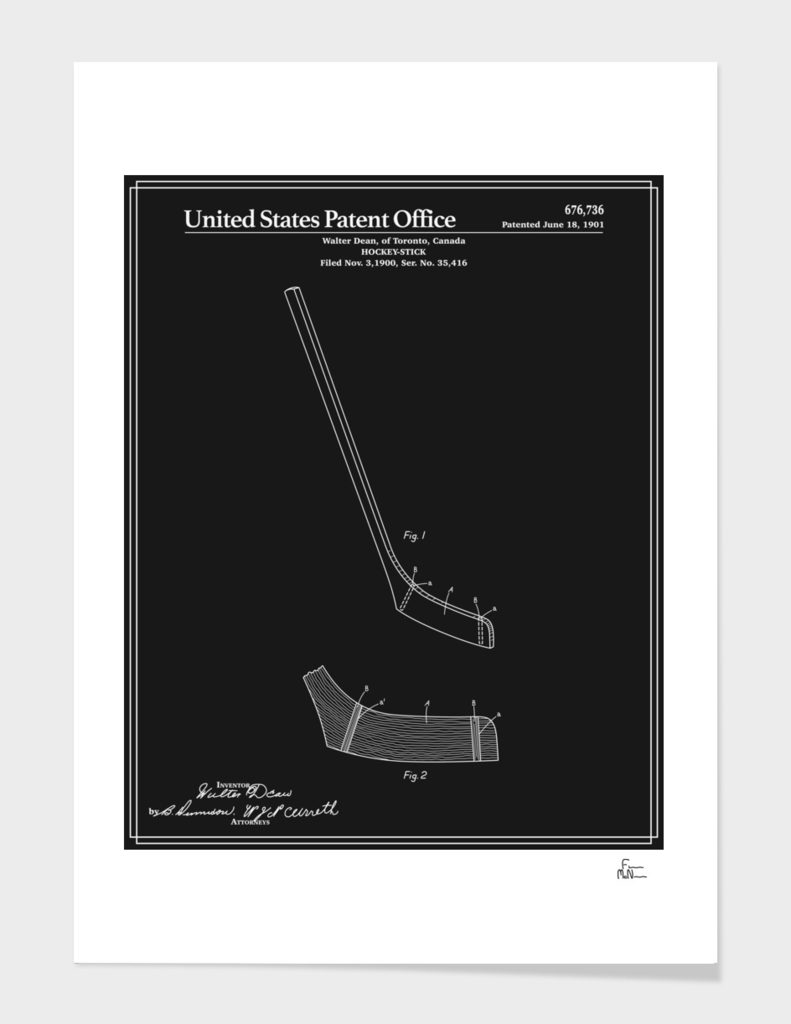 Hockey Stick Patent - Black