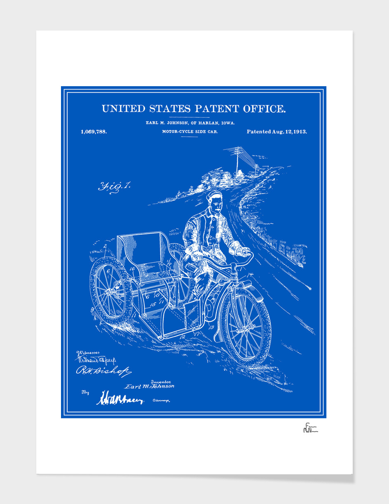 Motorcycle Sidecar Patent - Blueprint