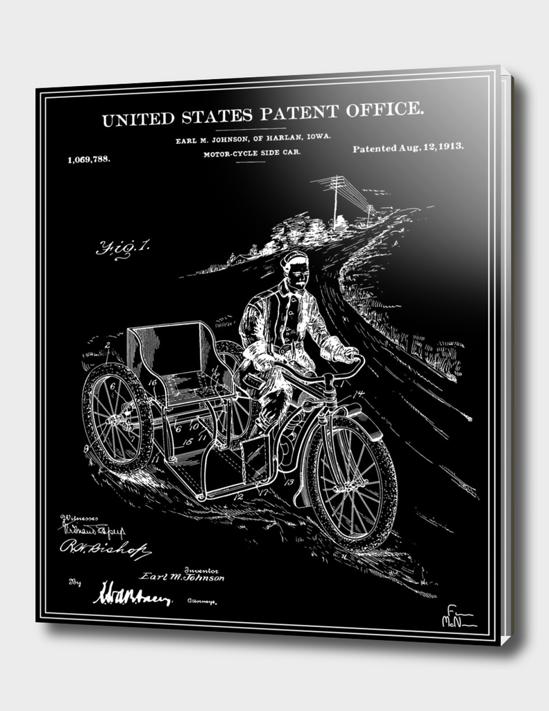 Motorcycle Sidecar Patent - Black