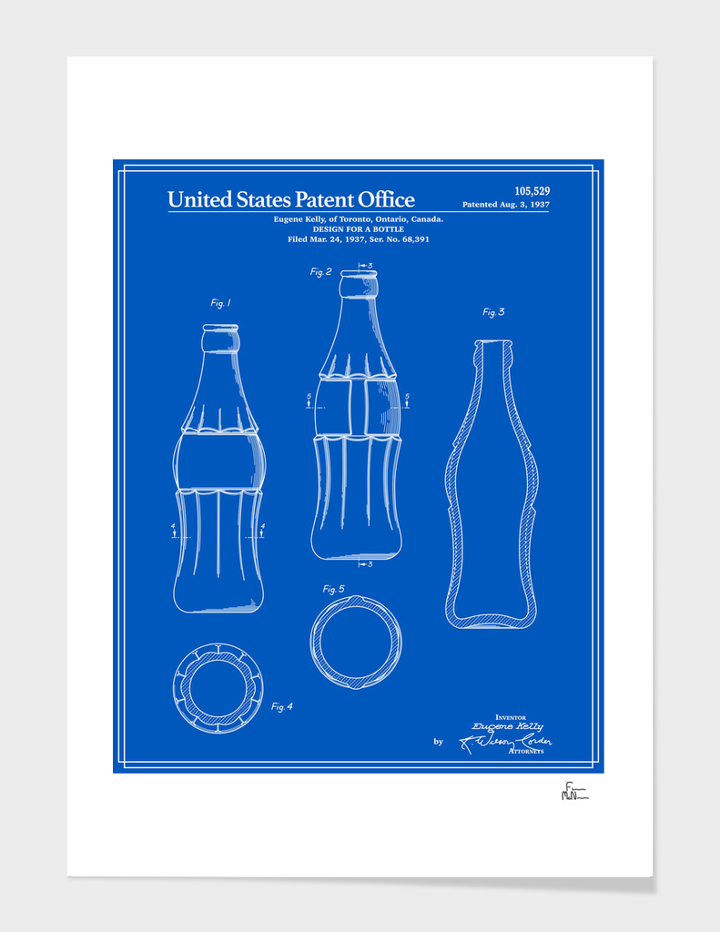 Soda Bottle Patent - Blueprint