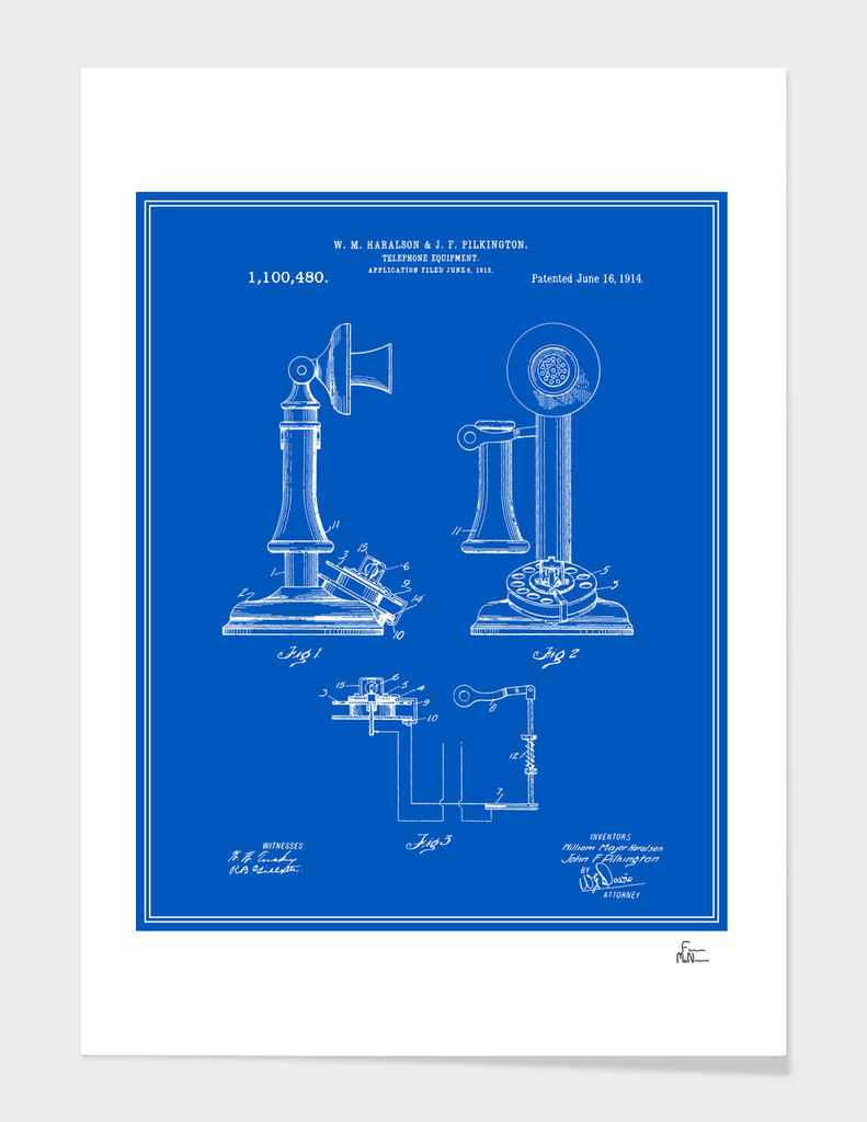 Telephone Patent - Blueprint