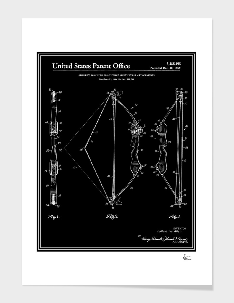 Archery Bow Patent - Black