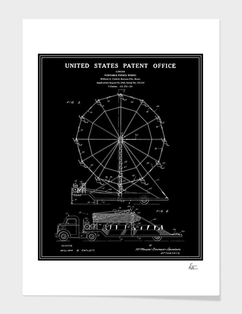 Ferris Wheel Patent - Black
