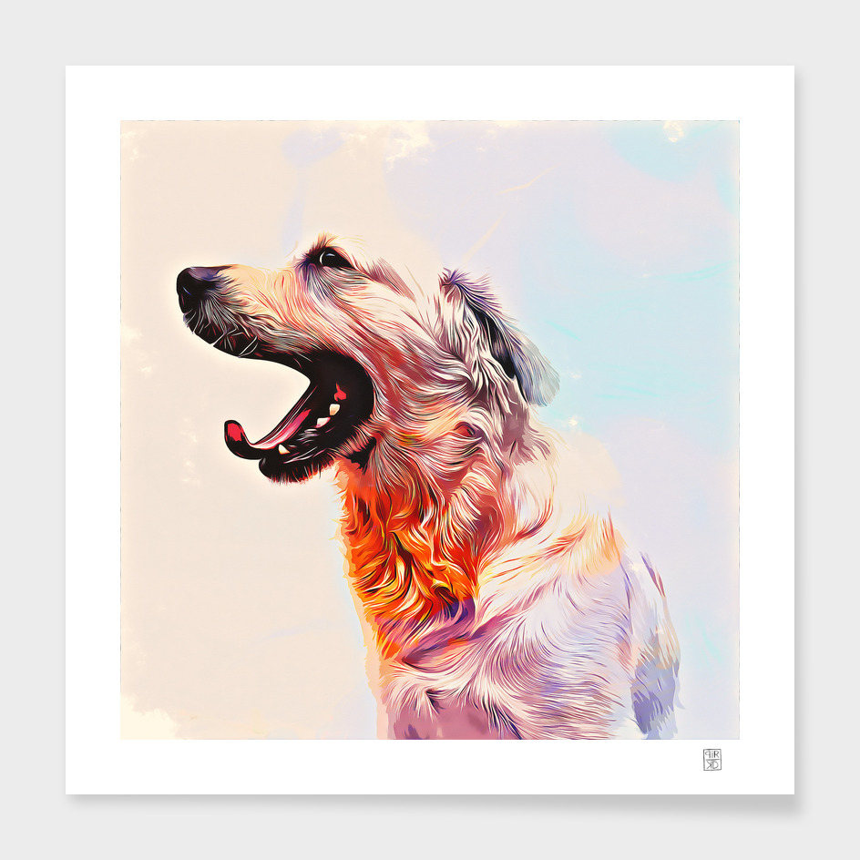 dog painting in watercolor