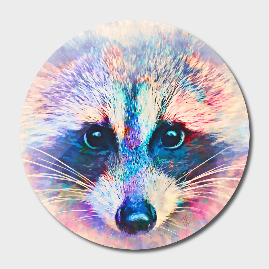 Cute raccoon in watercolor