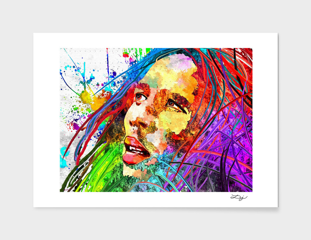 Bob Marley Grunge Portrait