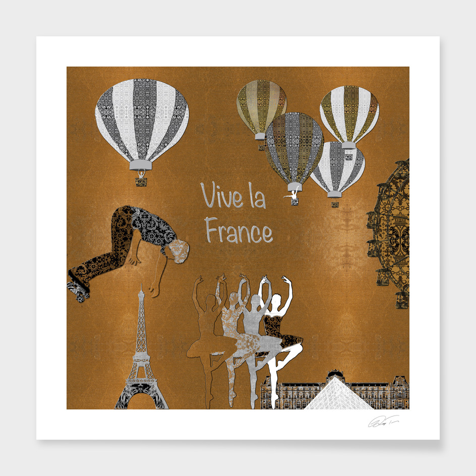 Vive La France (Gold Leaf Background)