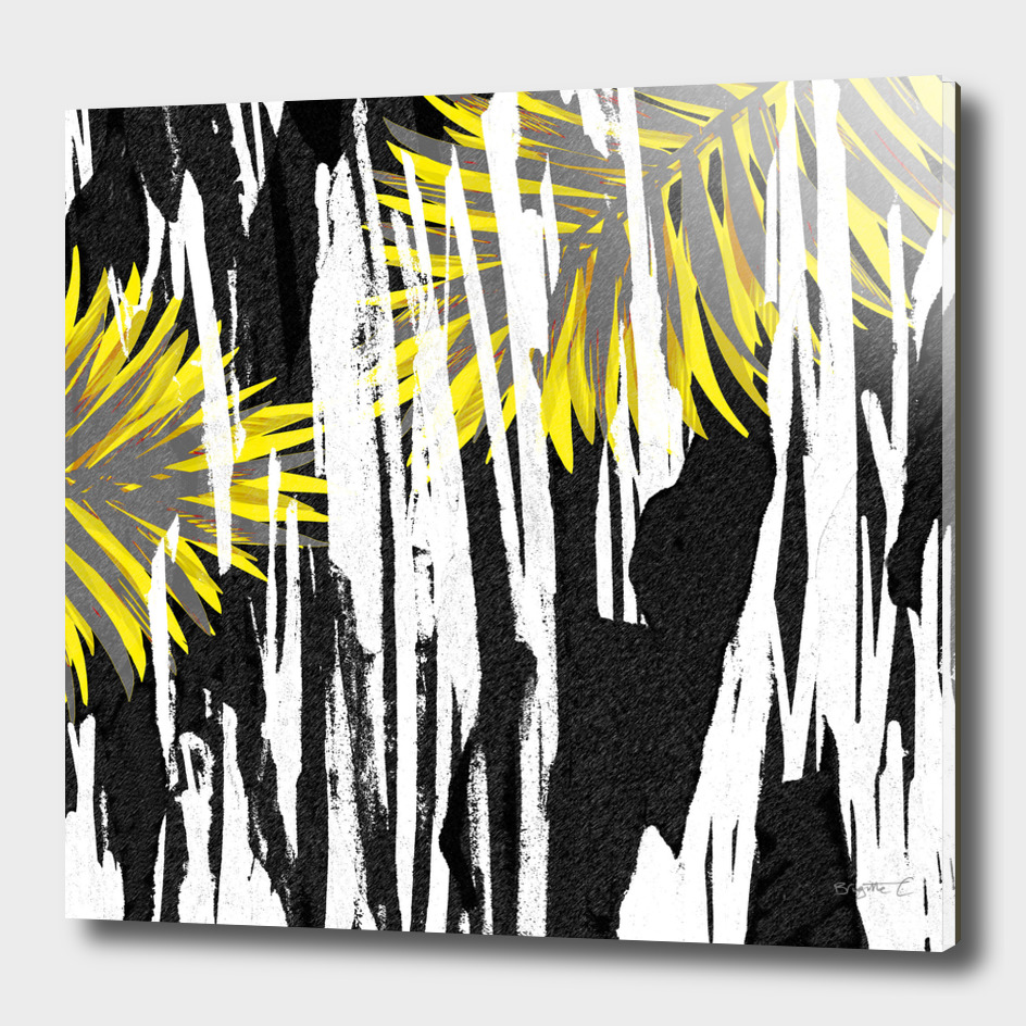 Abstract Palm Tree Leaves Design