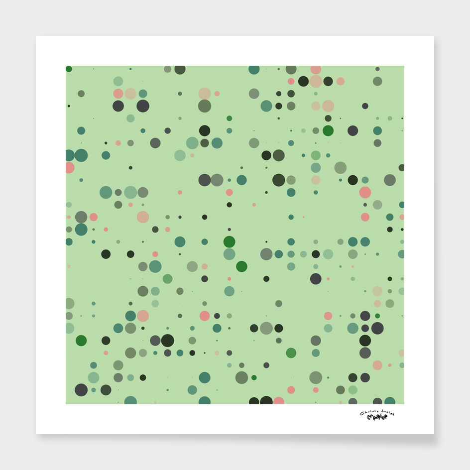 Green and pink dots