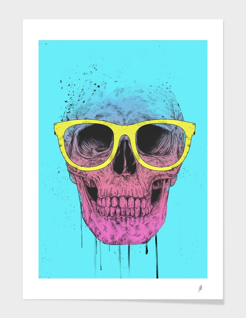 Pop art skull with glasses