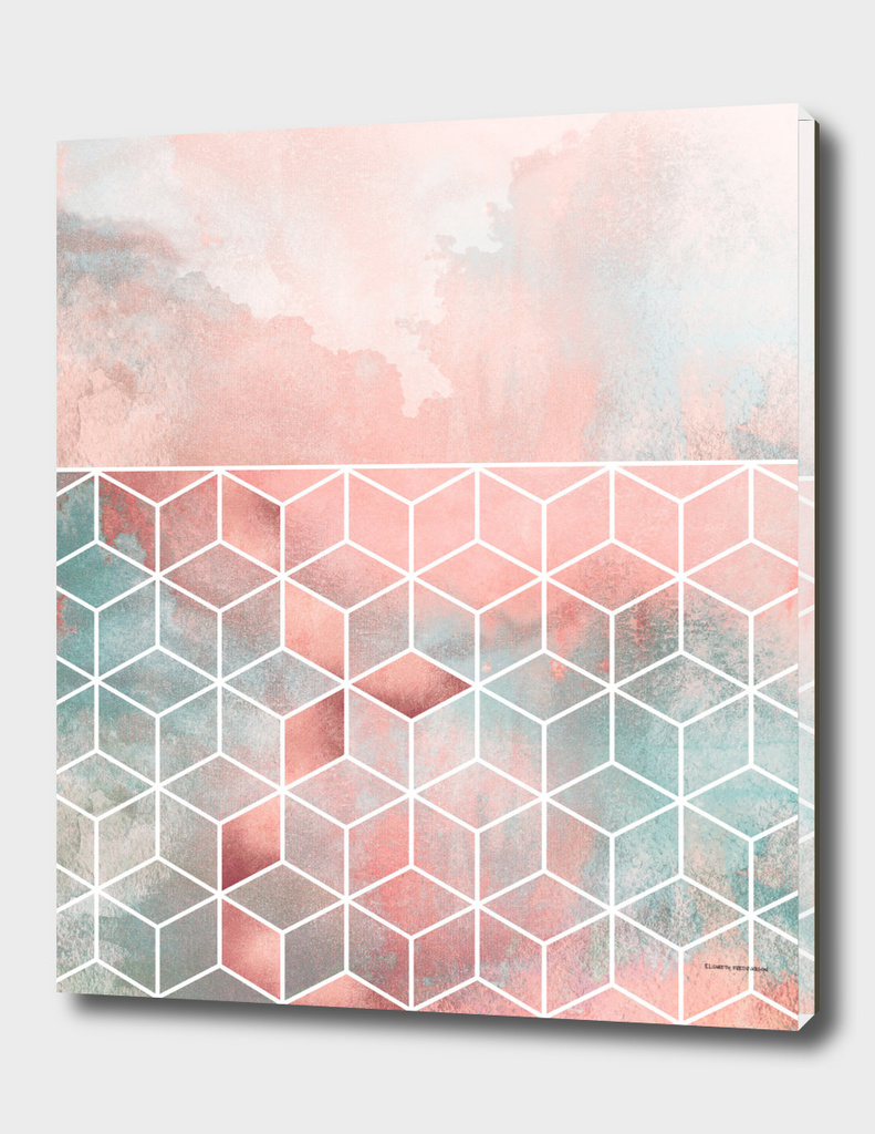 Rose Clouds And Cubes