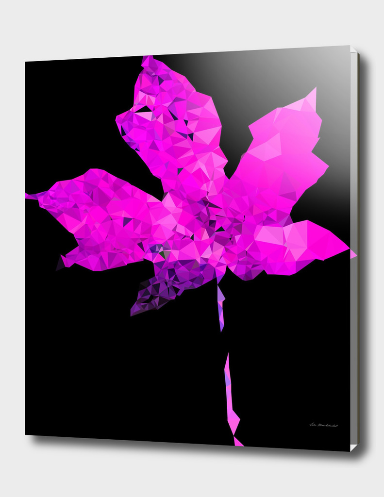pink geometric polygon maple leaf abstract pattern