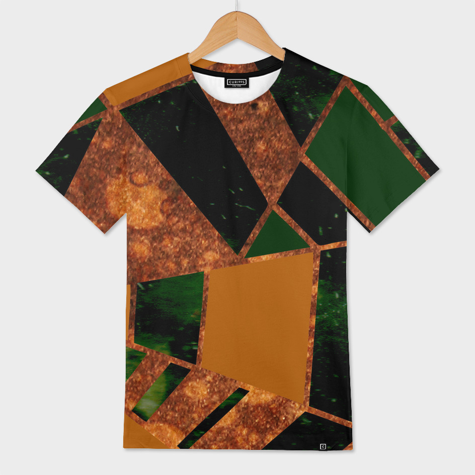 #455 Geometric Design in Gold and Green