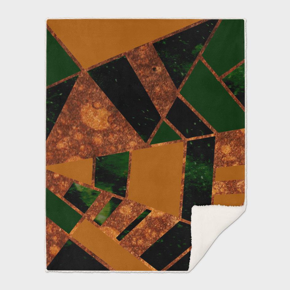 #455 Geometric Design in Gold and Green