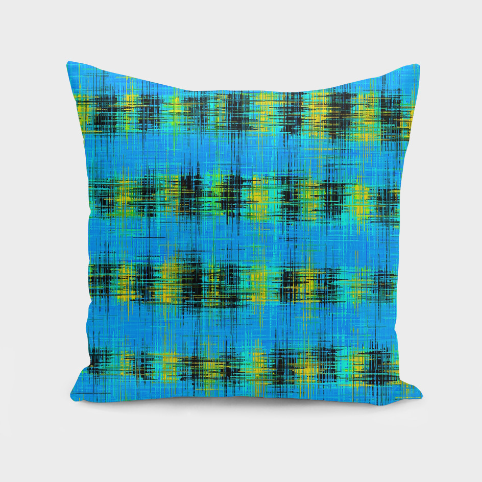 plaid pattern abstract texture in blue yellow black
