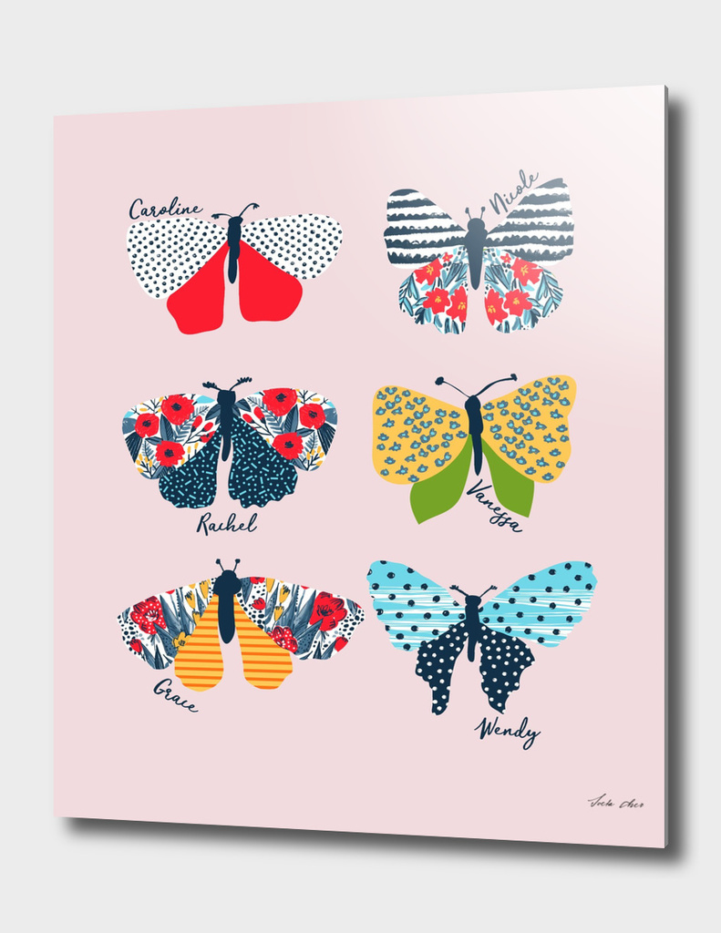 Funny butterflies illustration