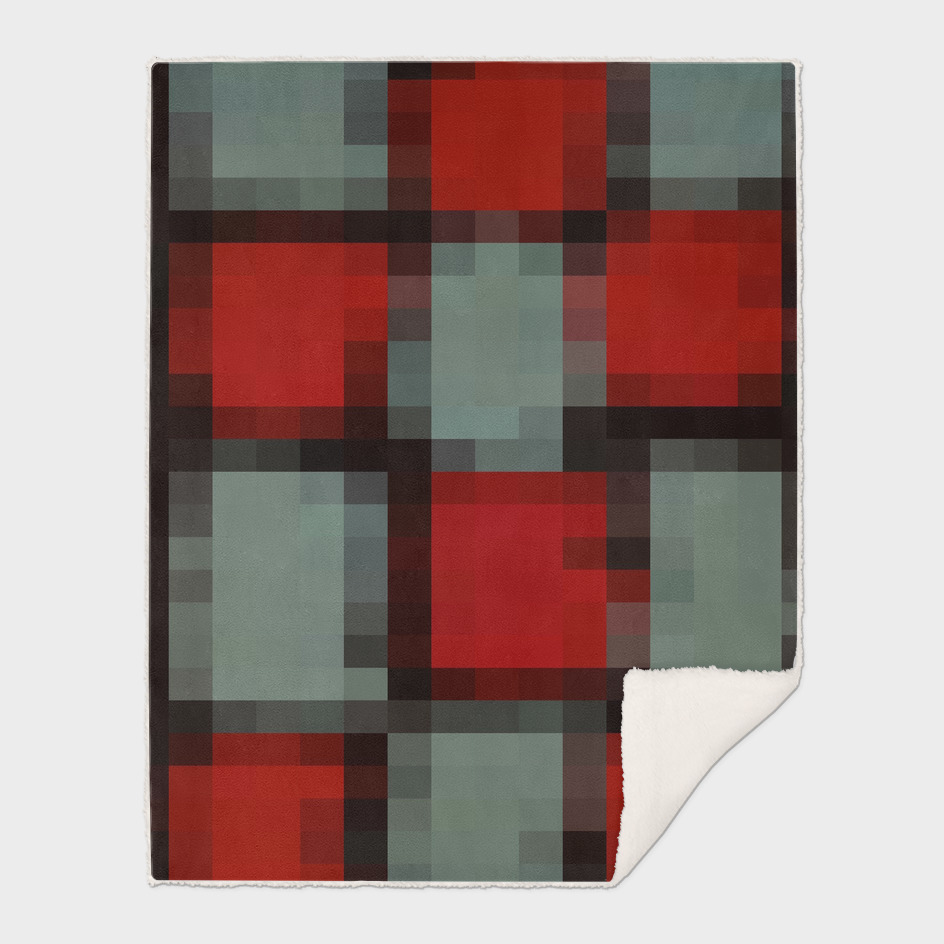 geometric square pattern pixel abstract in red green black