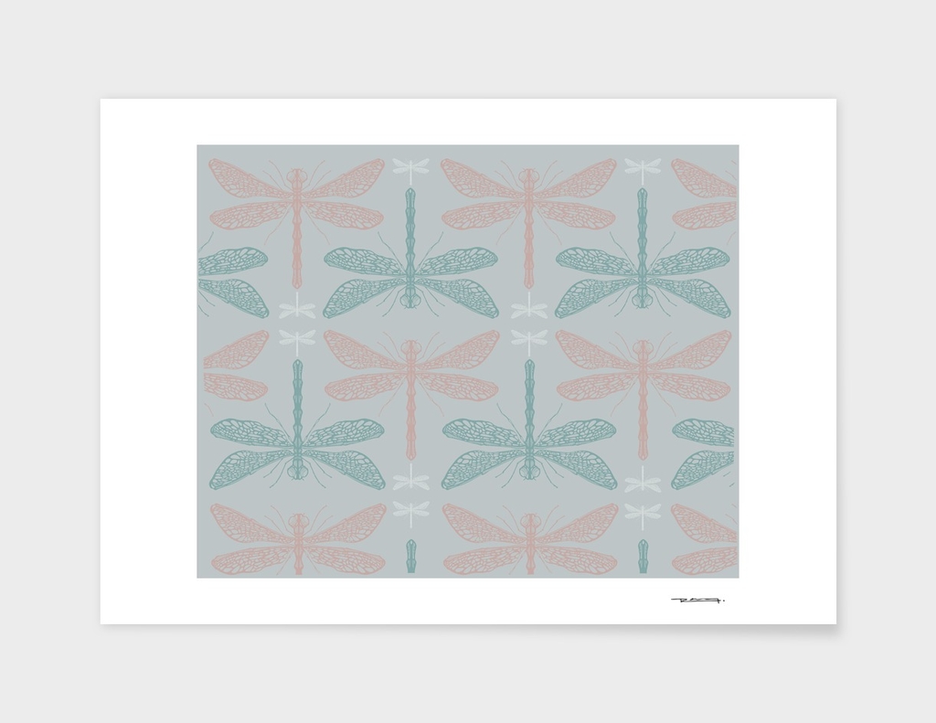 Dragonflies pattern vector illustration