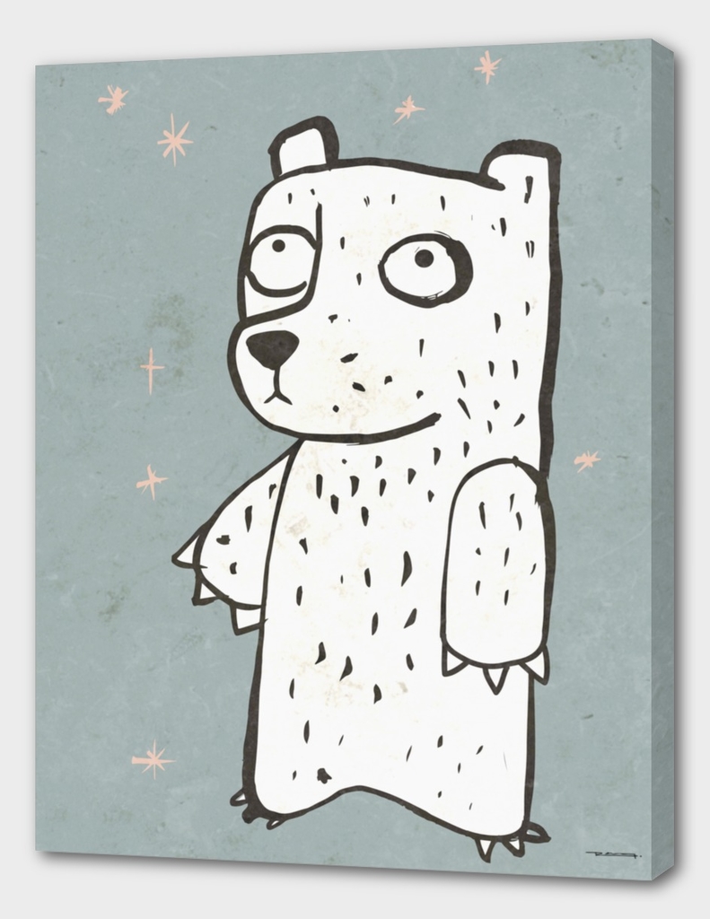 Shy bear cartoon illustration