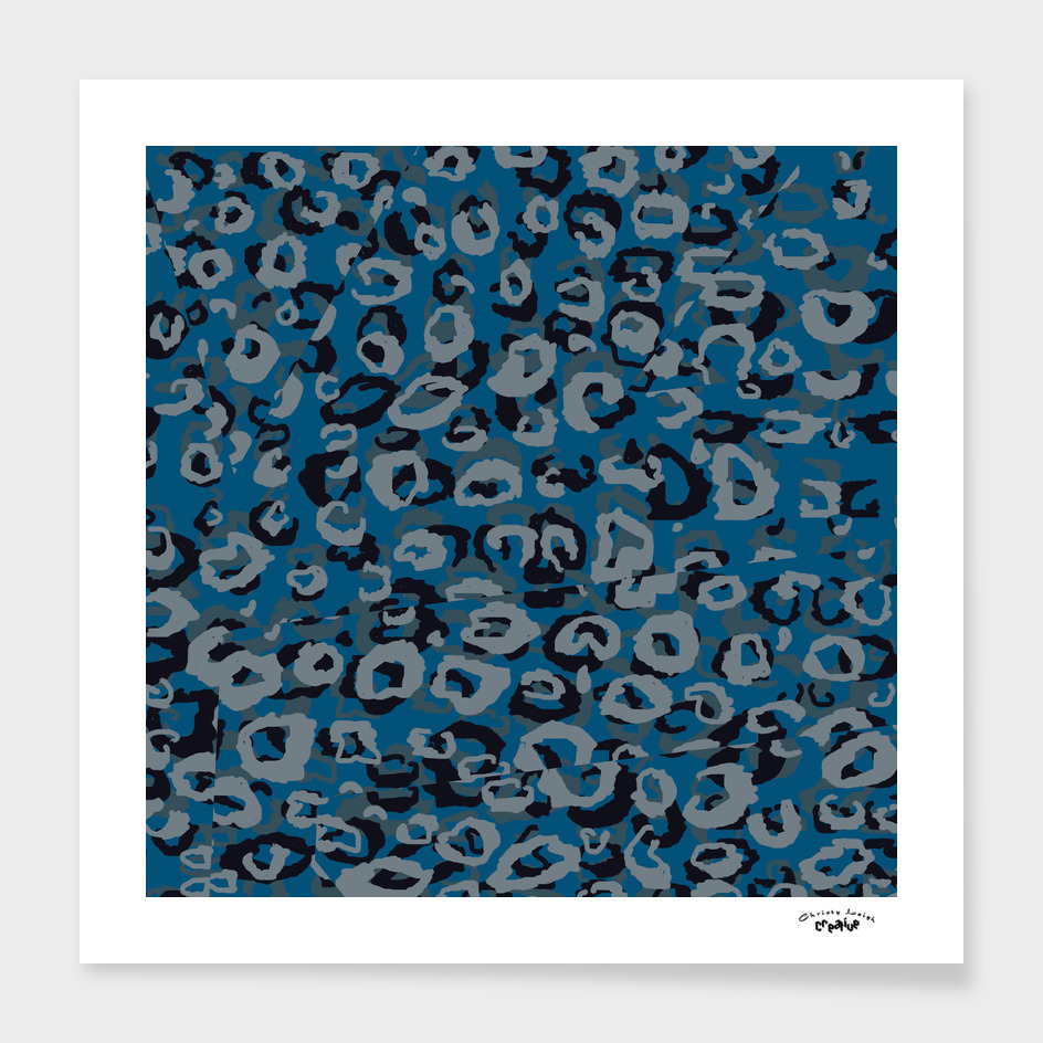 BLue And Gray Leopard Camo