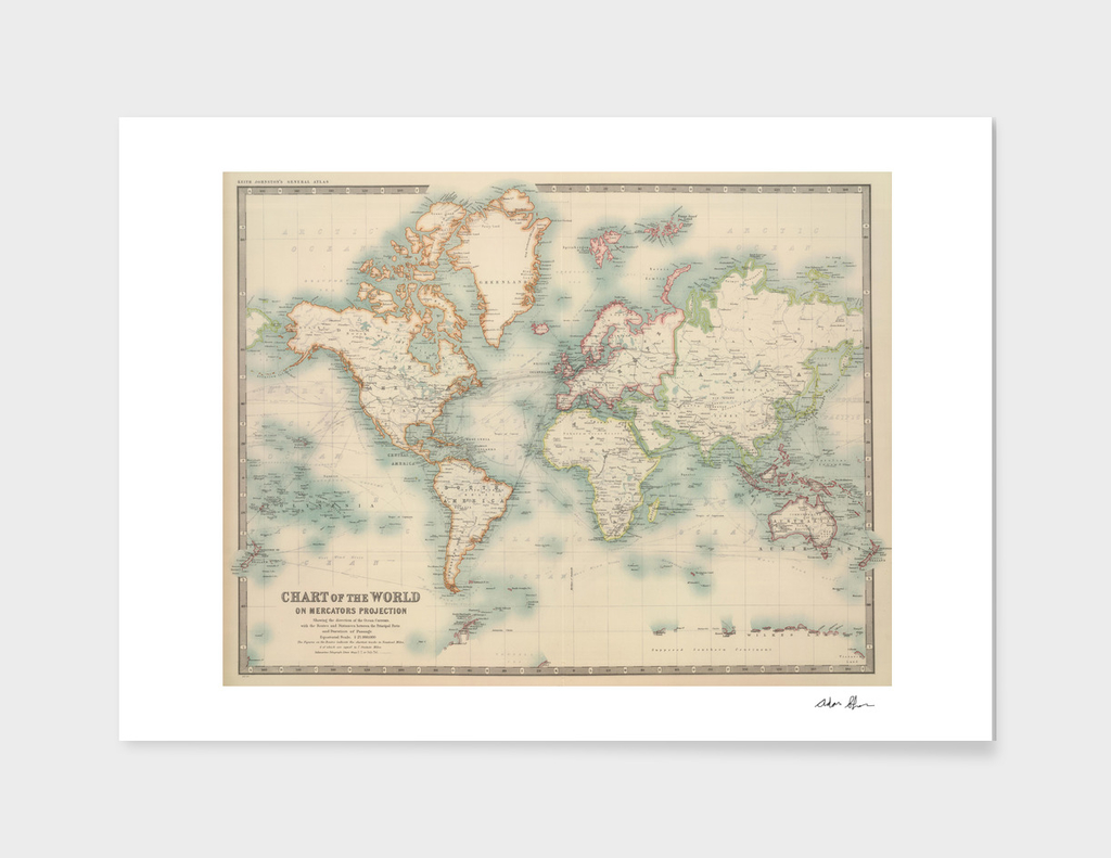 Vintage Map of The World (1911)