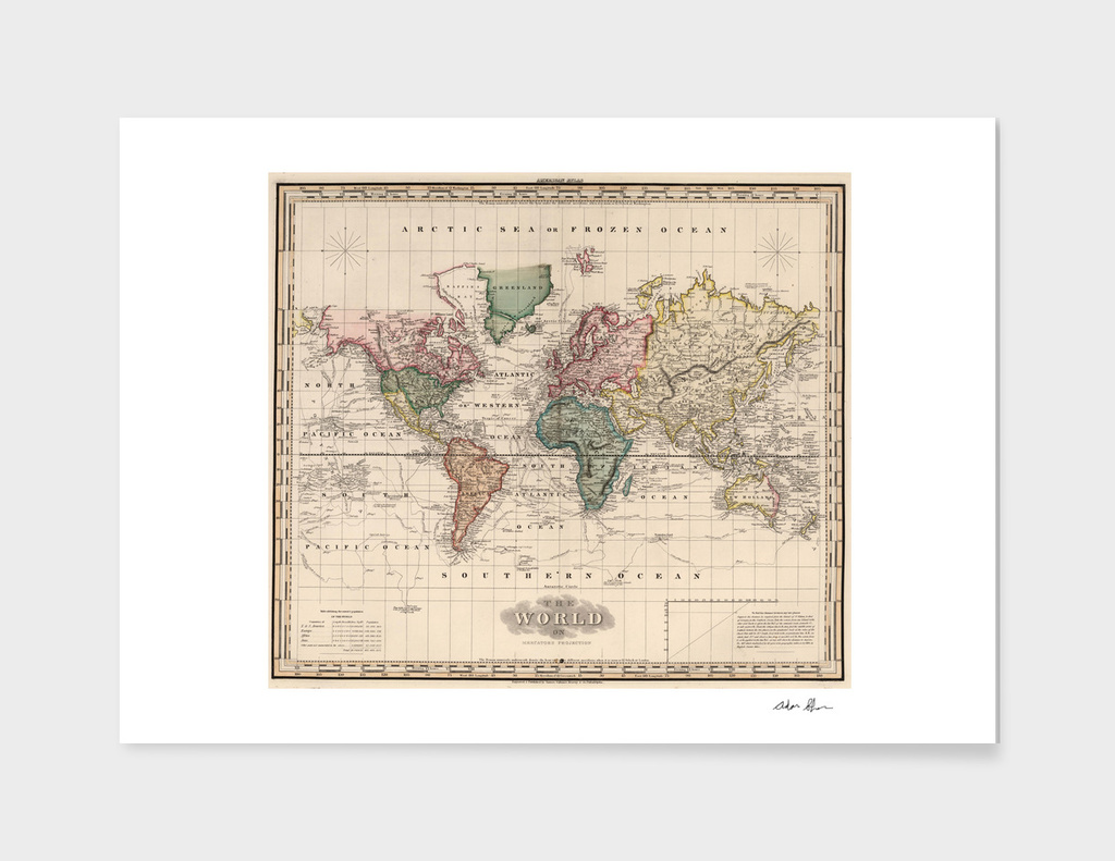 Vintage Map of The World (1833)