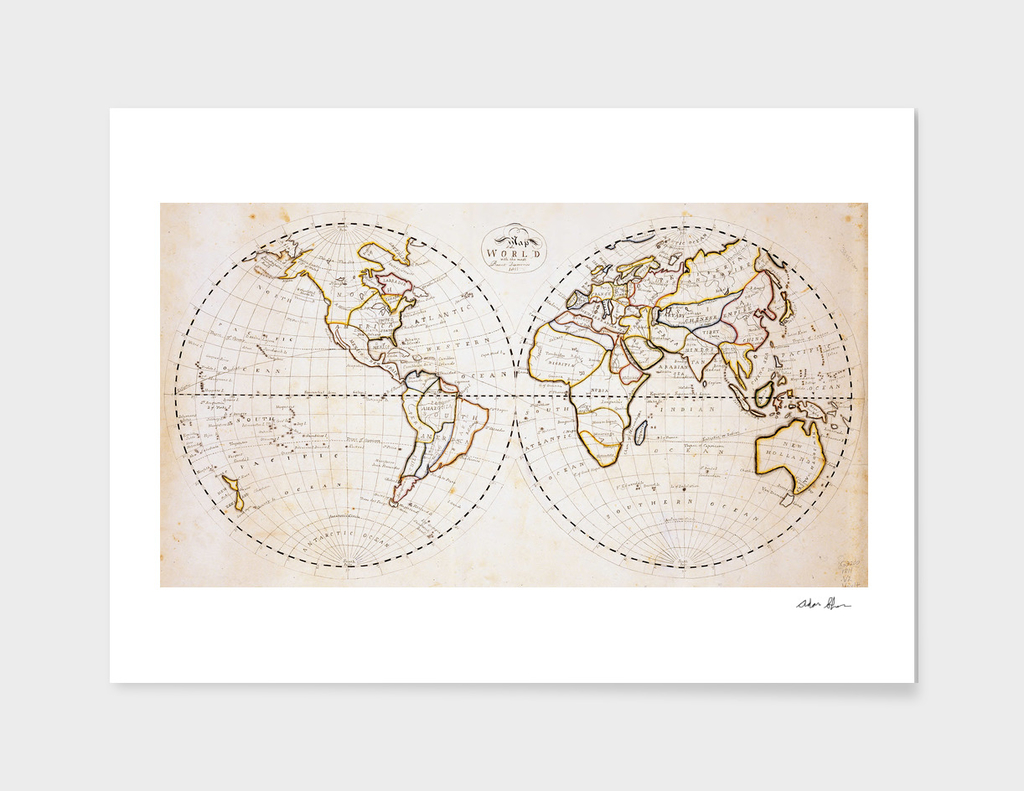 Vintage Map of The World (1811)