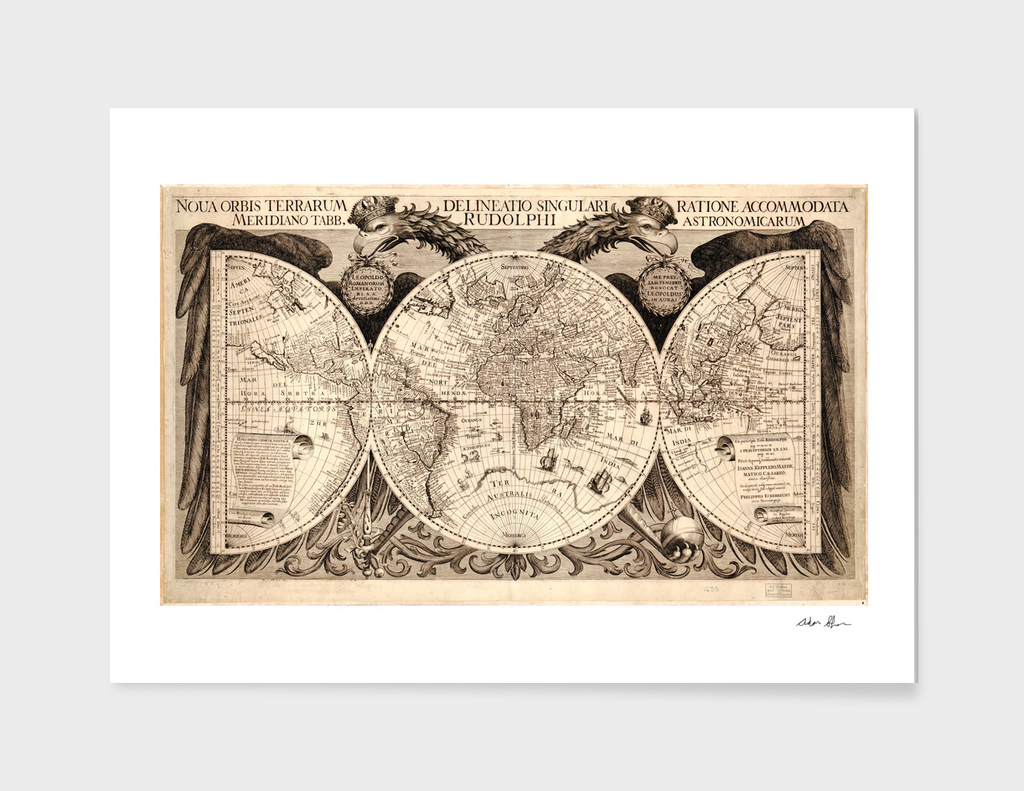 Vintage Map of The World (1630)