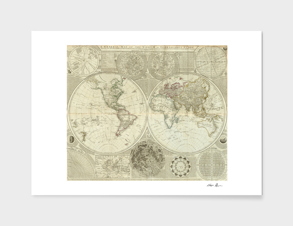 Vintage Map of The World (1787)