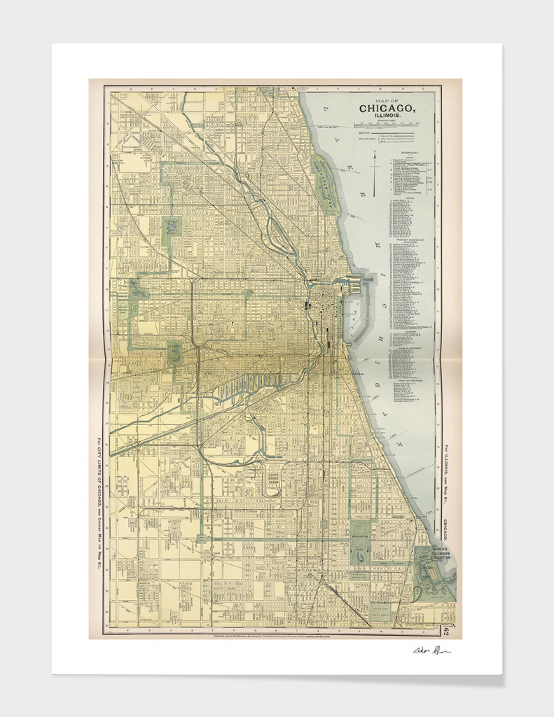 Vintage Map of Chicago (1891)