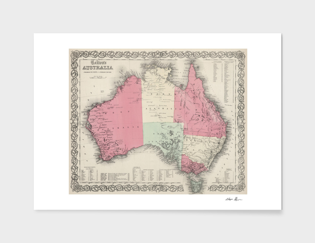 Vintage Map of Australia (1865)