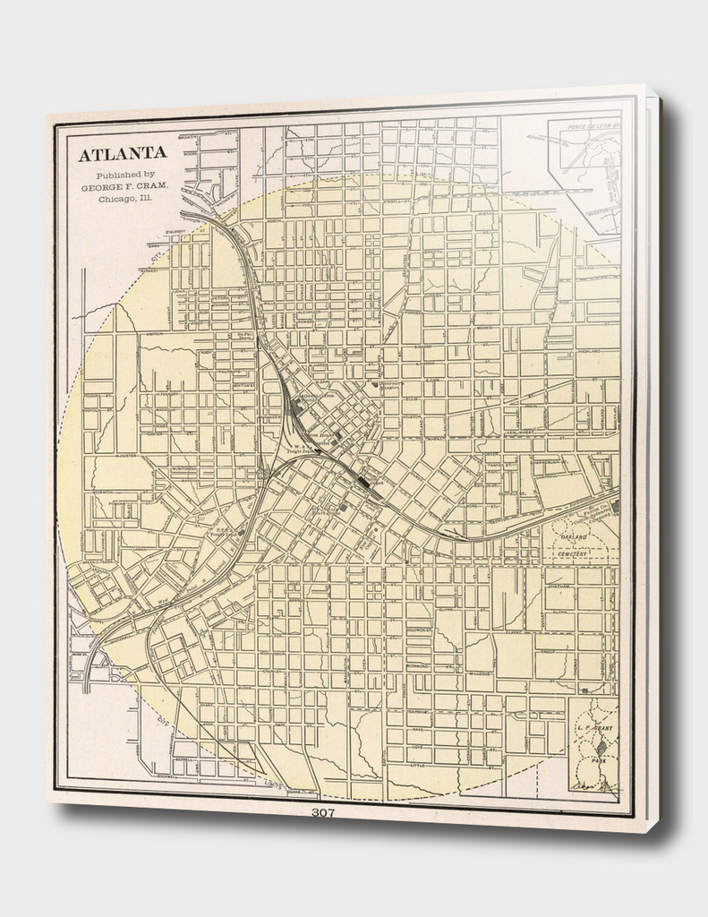 Vintage Map of Atlanta Georgia (1901)