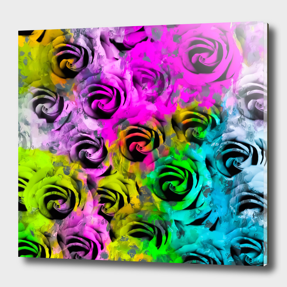 rose texture abstract  with colorful painting abstract