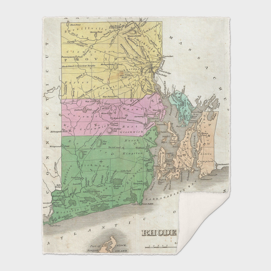 Vintage Map of Rhode Island (1827)