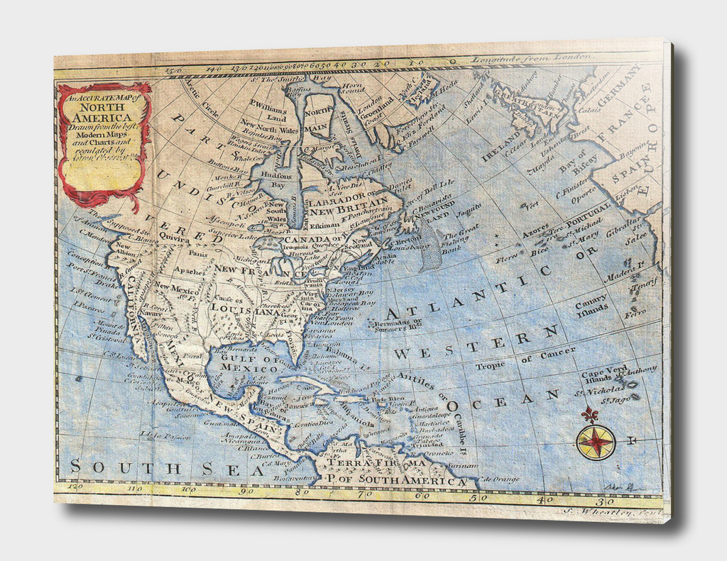 Vintage Map of North America (1747)