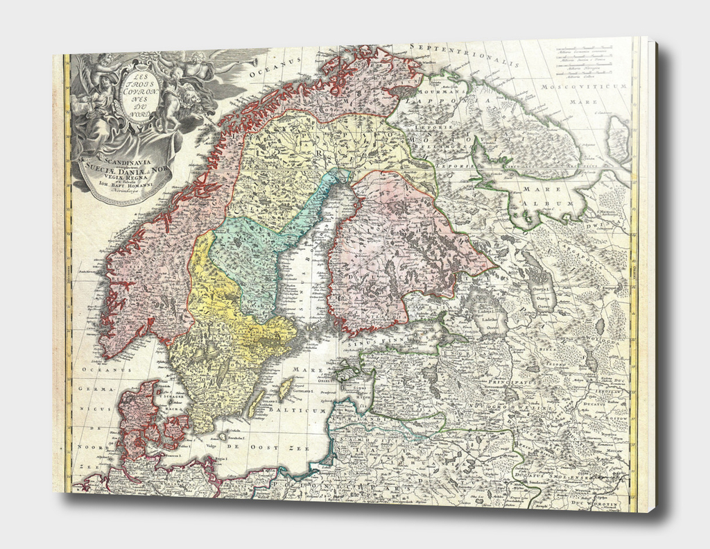 Vintage Map of Scandinavia (1730)