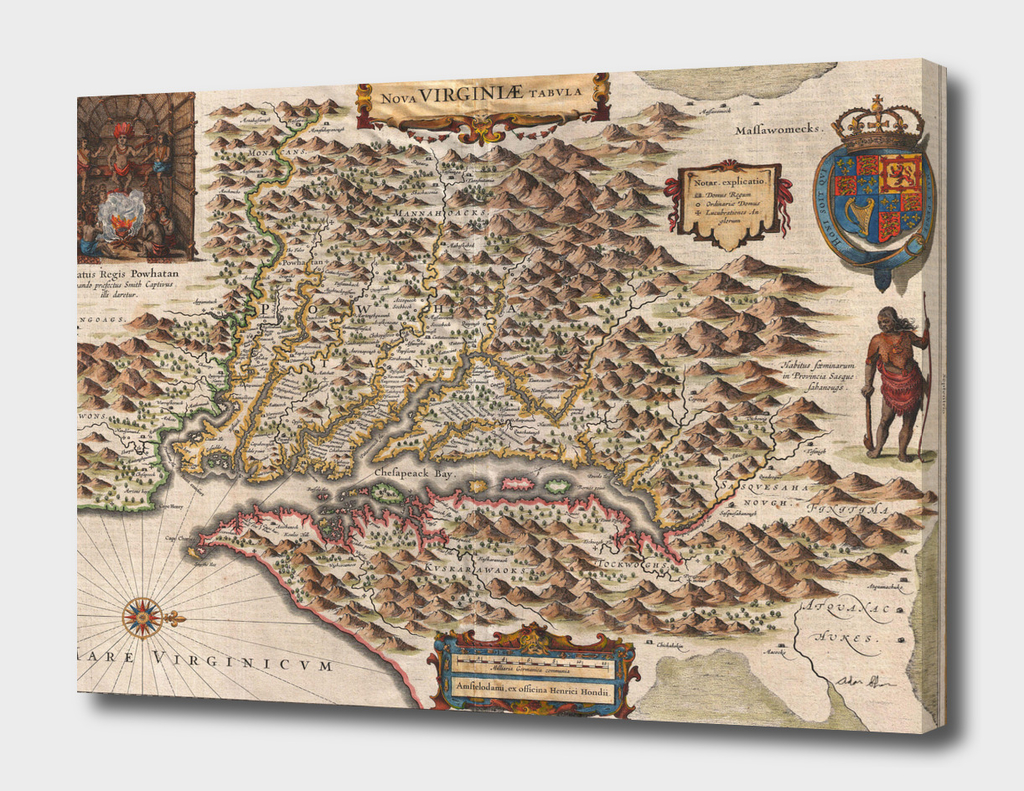 Vintage Map of Virginia (1630)