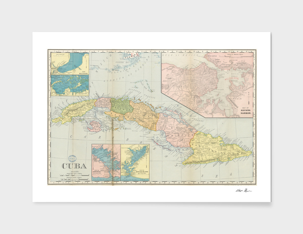 Vintage Map of Cuba (1898) 2